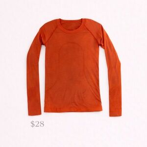 Lululemon Athletica Fiery Orange Long Sleeve Top